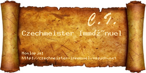 Czechmeister Immánuel névjegykártya